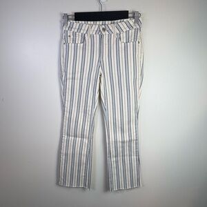 Anthropologie Women’s Pilcro & Letterpress White Striped Bootcut Jeans, Size 26